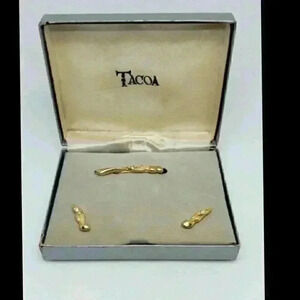 Vintage Gold Filled Earrings Brooch Rhinestone NIB Beau Florenza TACOA Orig Box